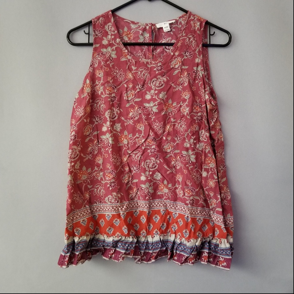 X BLL NEW YORK SLEEVELESS PRINTED BOHO TANK TOP